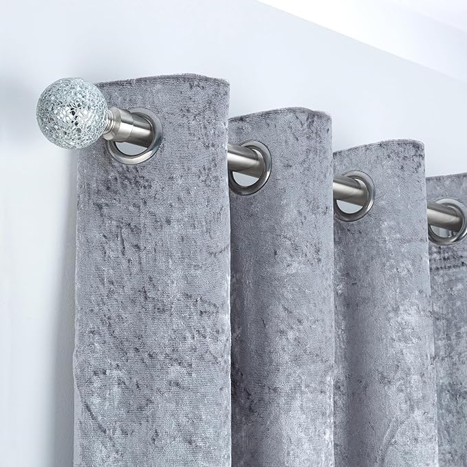 Crackle Ball Metal Extendable Curtain Pole with Rings and Fittings (25/28mm)