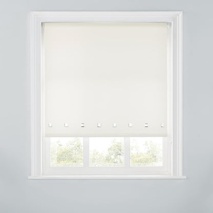 Premium Trimmable Square Eyelet Roller Window Blind – Light Filtering Fabric, Child Safe Chain for Bedroom, Kitchen, Living Room