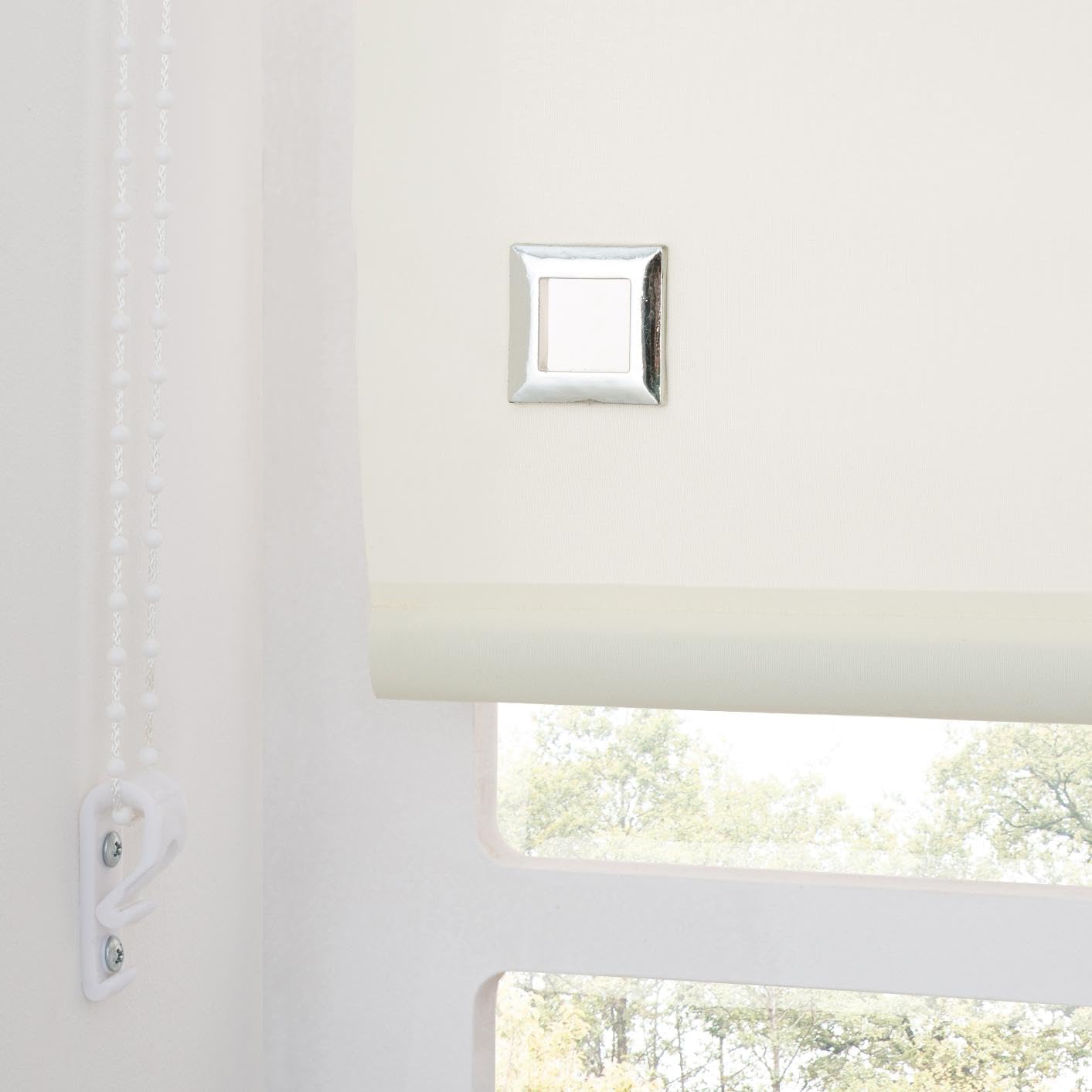 Premium Trimmable Square Eyelet Roller Window Blind – Light Filtering Fabric, Child Safe Chain for Bedroom, Kitchen, Living Room