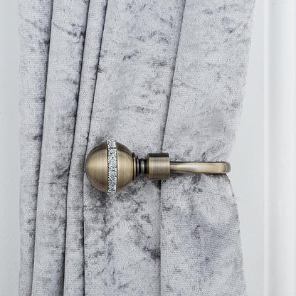 Diamante Ball Metal Extendable Curtain Pole with Rings and Fittings (25/28mm)
