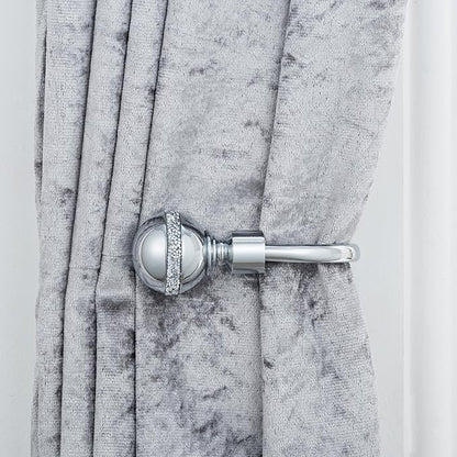 Diamante Ball Metal Extendable Curtain Pole with Rings and Fittings (25/28mm)