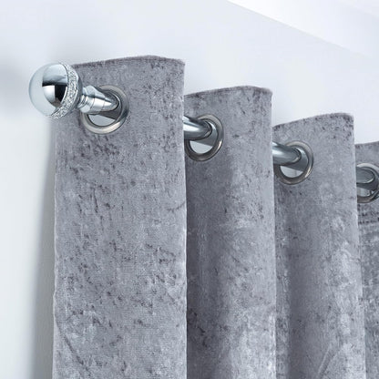 Diamante Ball Metal Extendable Curtain Pole with Rings and Fittings (25/28mm)