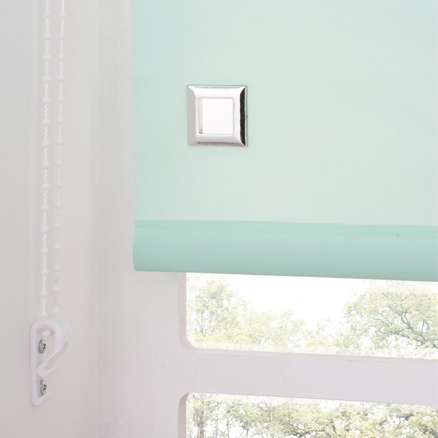 Premium Trimmable Square Eyelet Roller Window Blind – Light Filtering Fabric, Child Safe Chain for Bedroom, Kitchen, Living Room