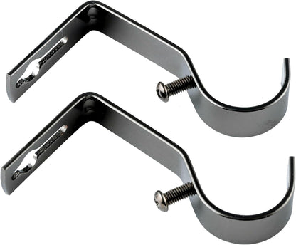 Etched Ball Metal Extendable Curtain Pole With Rings and Fittings (25/28mm)