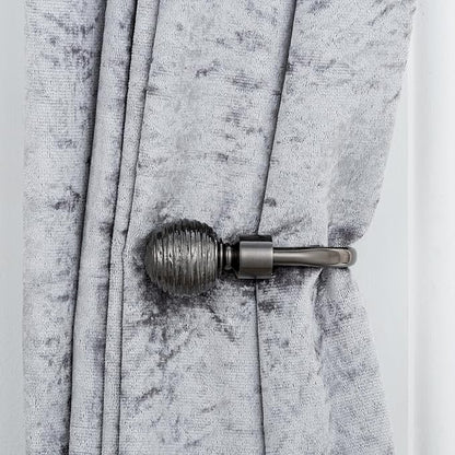 Etched Ball Metal Extendable Curtain Pole With Rings and Fittings (25/28mm)