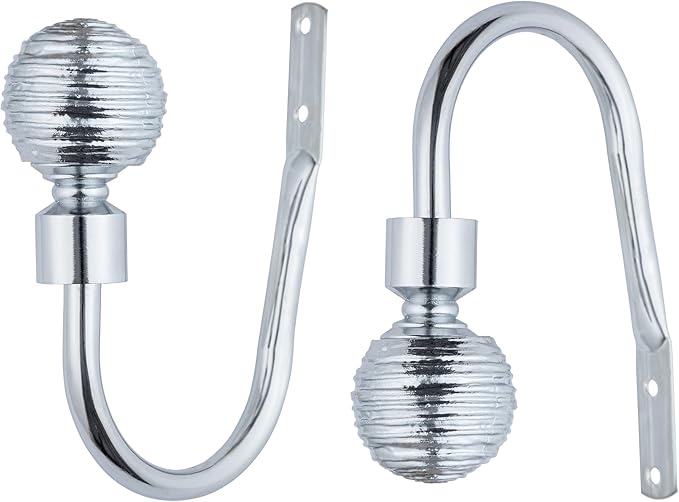 Etched Ball Metal Extendable Curtain Pole With Rings and Fittings (25/28mm)