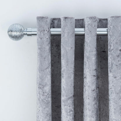 Etched Ball Metal Extendable Curtain Pole With Rings and Fittings (25/28mm)