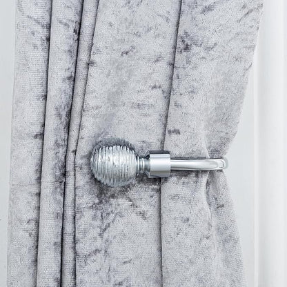 Etched Ball Metal Extendable Curtain Pole With Rings and Fittings (25/28mm)