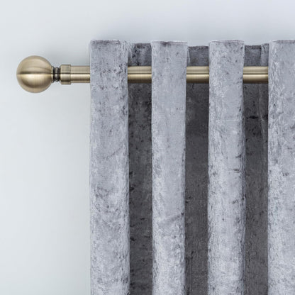 Plain Round Ball Metal Extendable Curtain Pole with Rings and Fittings (25/28mm)