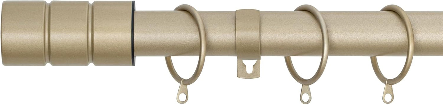Plain Barrel Metal Extendable Curtain Pole with Rings and Fittings (25/28mm)