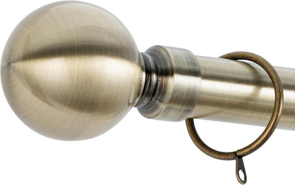 Plain Round Ball Metal Extendable Curtain Pole with Rings and Fittings (25/28mm)