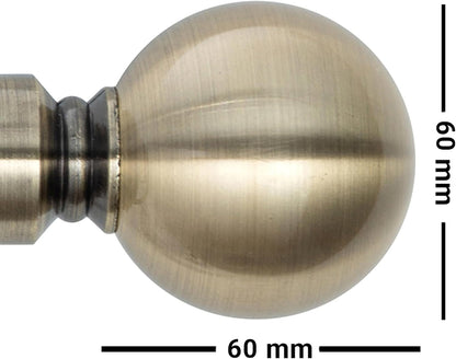 Plain Round Ball Metal Extendable Curtain Pole with Rings and Fittings (25/28mm)