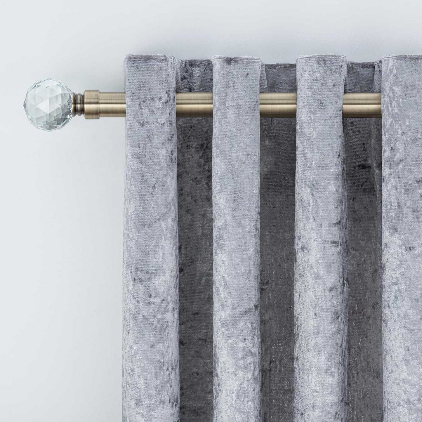 Gem Crystal Ball Metal Extendable Curtain Pole with Rings and Fittings (25/28mm)