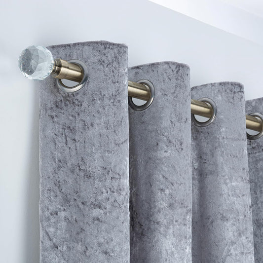 Gem Crystal Ball Metal Extendable Curtain Pole with Rings and Fittings (25/28mm)