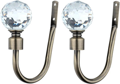 Gem Crystal Ball Metal Extendable Curtain Pole with Rings and Fittings (25/28mm)