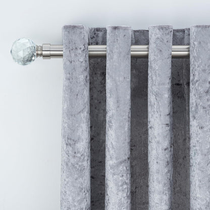 Gem Crystal Ball Metal Extendable Curtain Pole with Rings and Fittings (25/28mm)