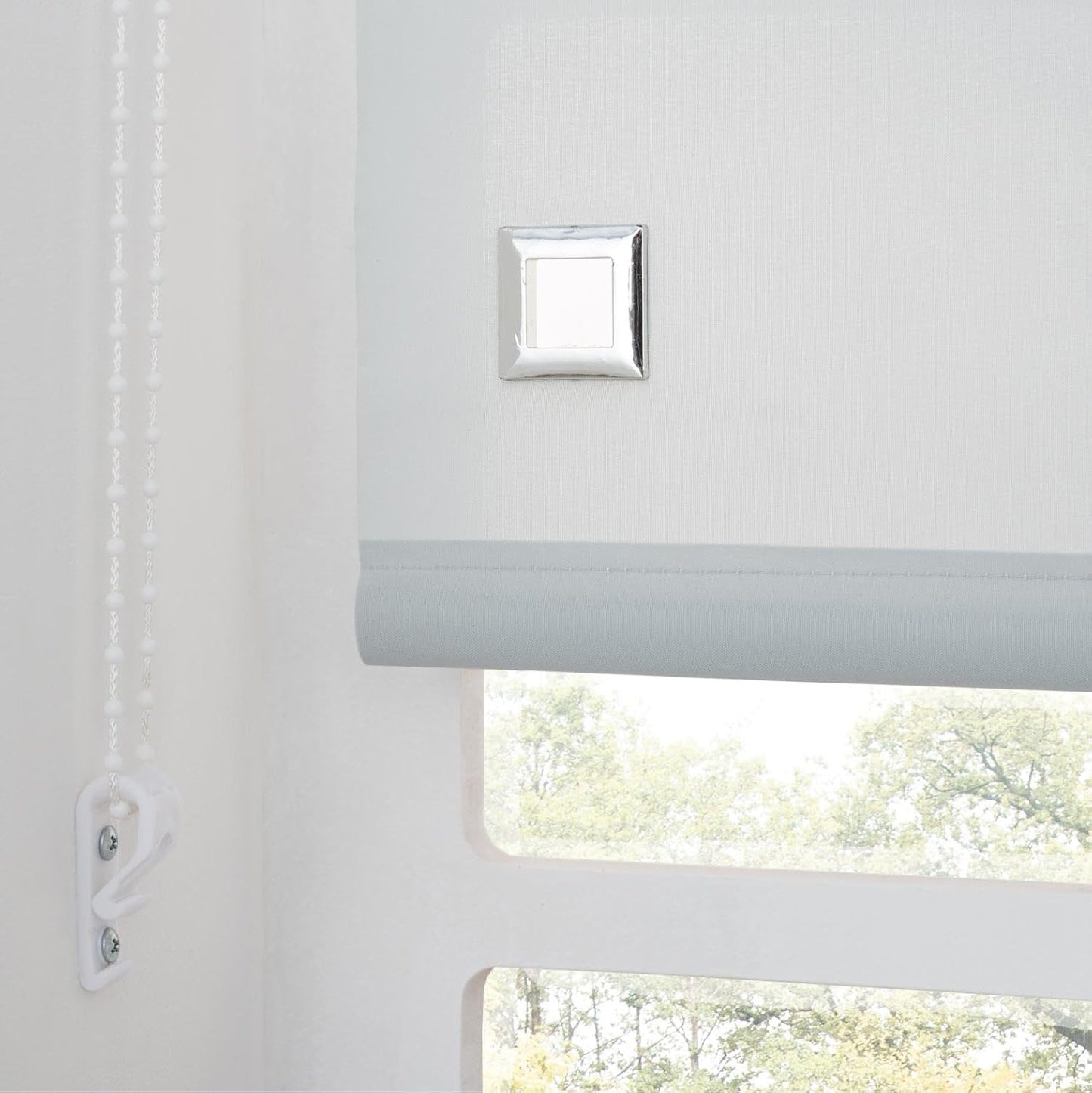 Premium Trimmable Square Eyelet Roller Window Blind – Light Filtering Fabric, Child Safe Chain for Bedroom, Kitchen, Living Room