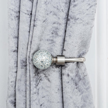 Crackle Ball Metal Extendable Curtain Pole with Rings and Fittings (25/28mm)