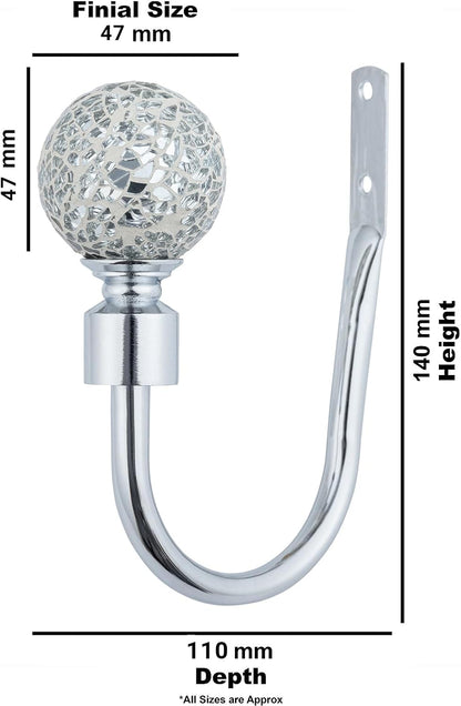 Crackle Ball Metal Extendable Curtain Pole with Rings and Fittings (25/28mm)
