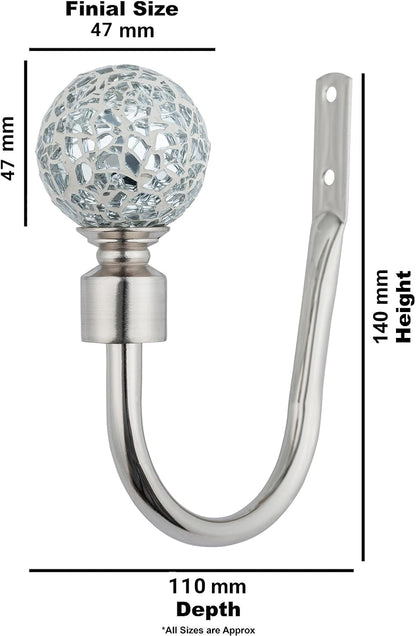 Crackle Ball Metal Extendable Curtain Pole with Rings and Fittings (25/28mm)