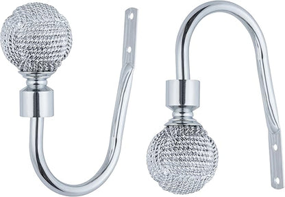 Knotted Ball Metal Extendable Curtain Pole With Rings and Fittings (25-28mm)