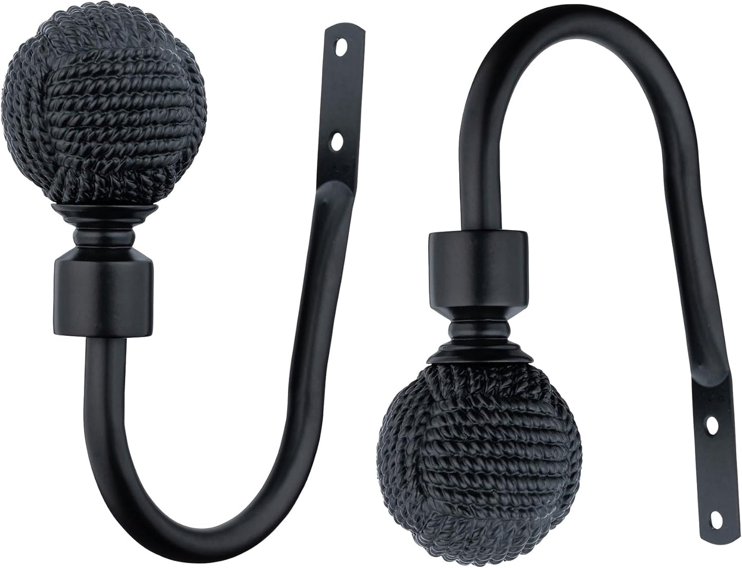 Knotted Ball Metal Extendable Curtain Pole With Rings and Fittings (25-28mm)