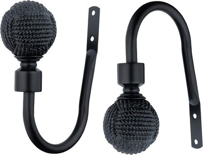 Knotted Ball Metal Extendable Curtain Pole With Rings and Fittings (25-28mm)