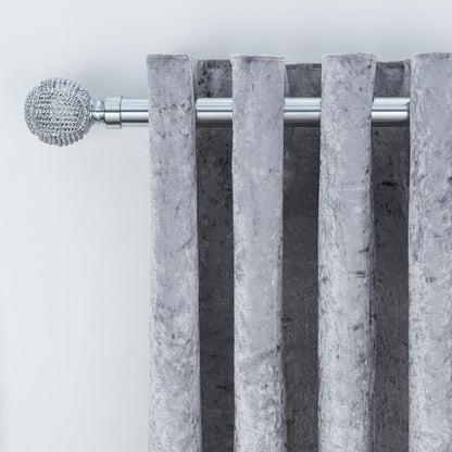 Knotted Ball Metal Extendable Curtain Pole With Rings and Fittings (25-28mm)