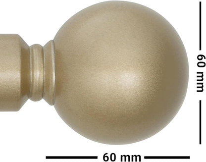 Plain Round Ball Metal Extendable Curtain Pole with Rings and Fittings (25/28mm)