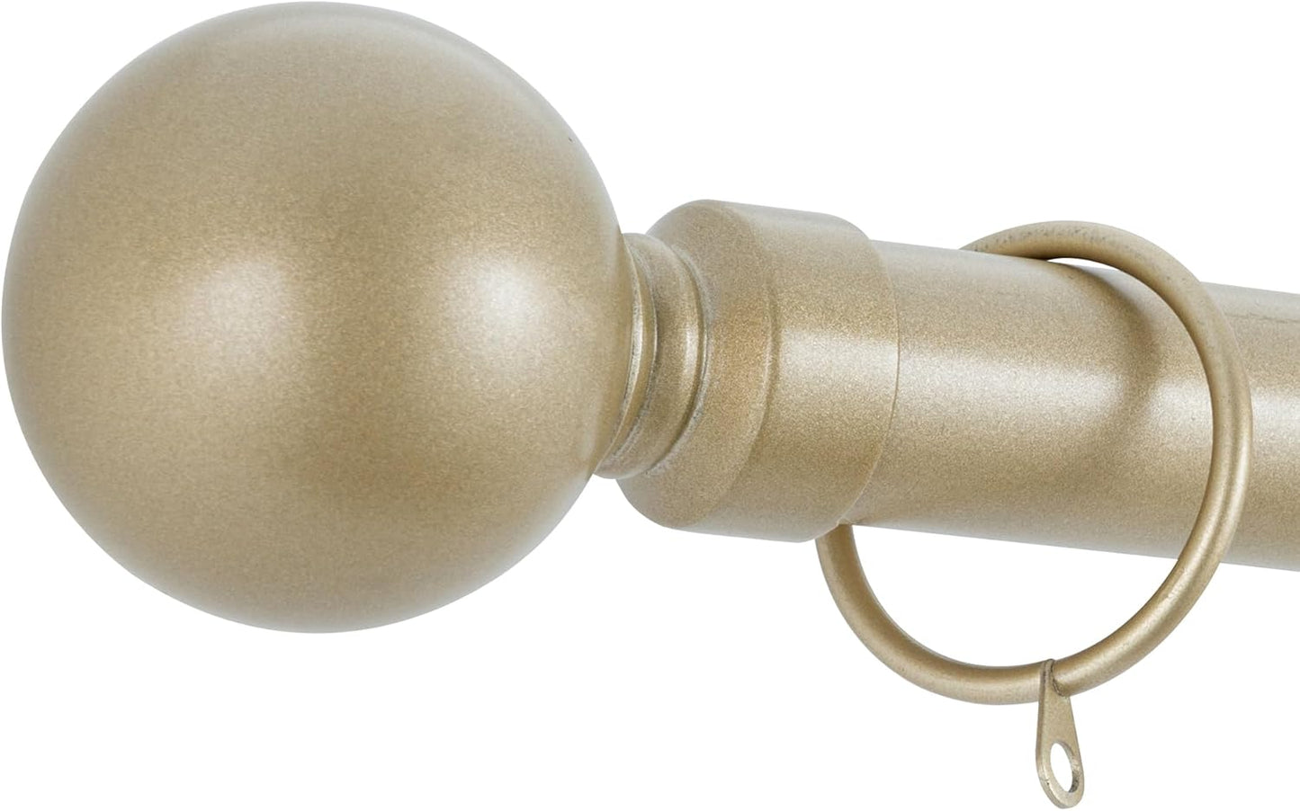 Plain Round Ball Metal Extendable Curtain Pole with Rings and Fittings (25/28mm)