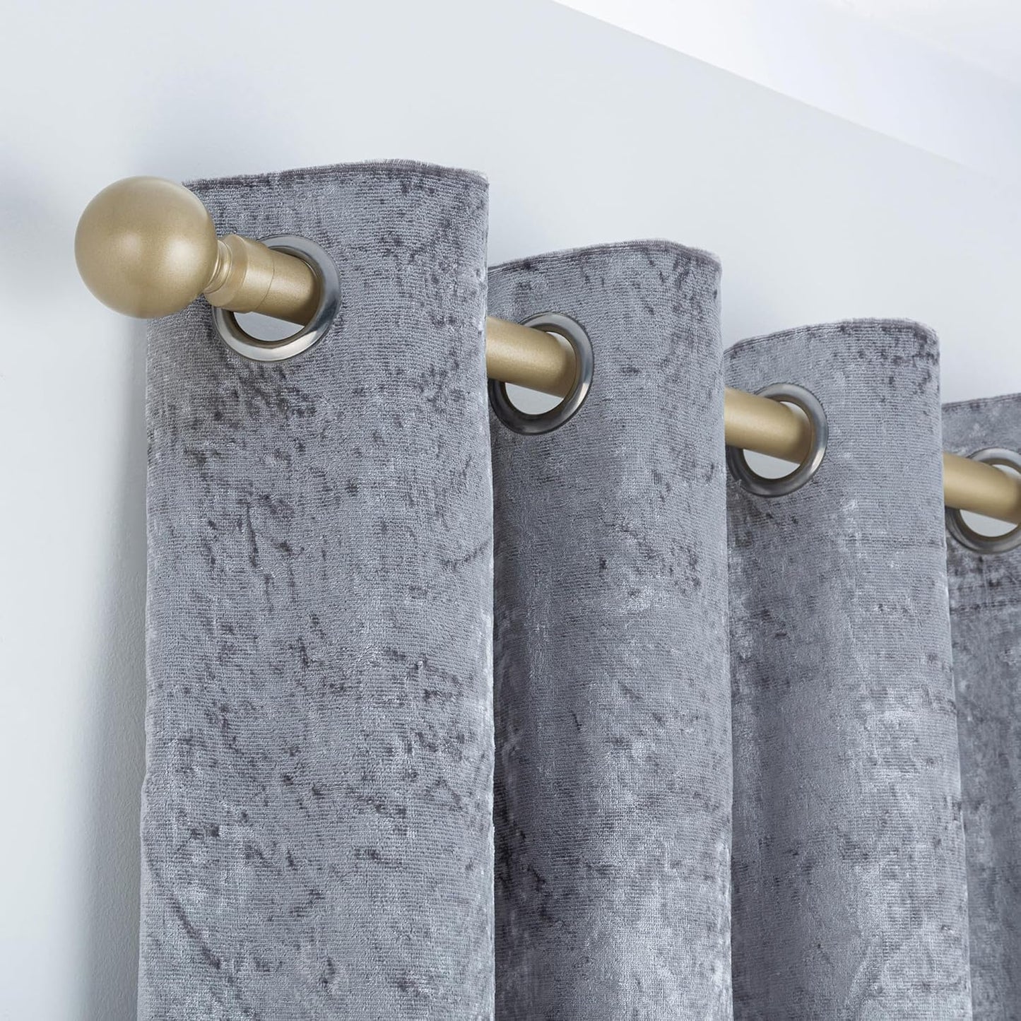 Plain Round Ball Metal Extendable Curtain Pole with Rings and Fittings (25/28mm)