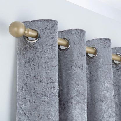 Plain Round Ball Metal Extendable Curtain Pole with Rings and Fittings (25/28mm)