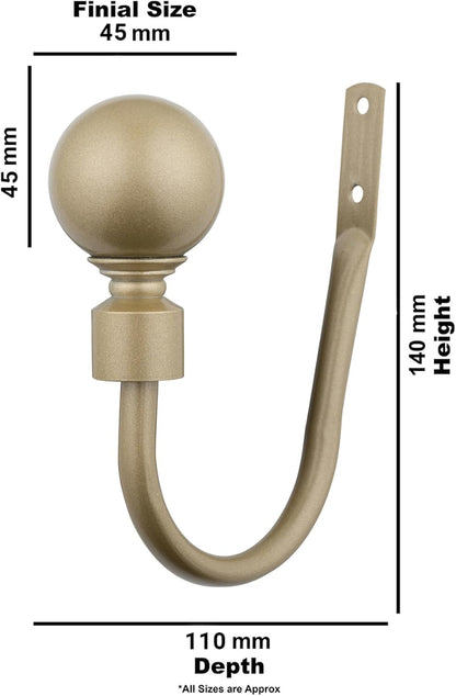 Plain Round Ball Metal Extendable Curtain Pole with Rings and Fittings (25/28mm)