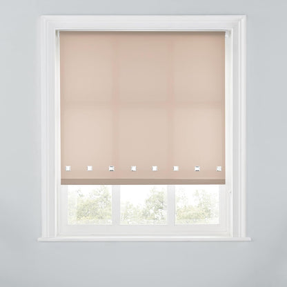 Premium Trimmable Square Eyelet Roller Window Blind – Light Filtering Fabric, Child Safe Chain for Bedroom, Kitchen, Living Room