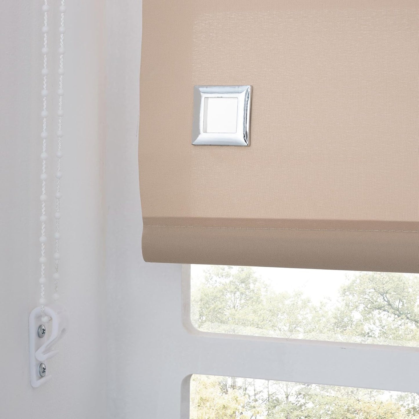 Premium Trimmable Square Eyelet Roller Window Blind – Light Filtering Fabric, Child Safe Chain for Bedroom, Kitchen, Living Room