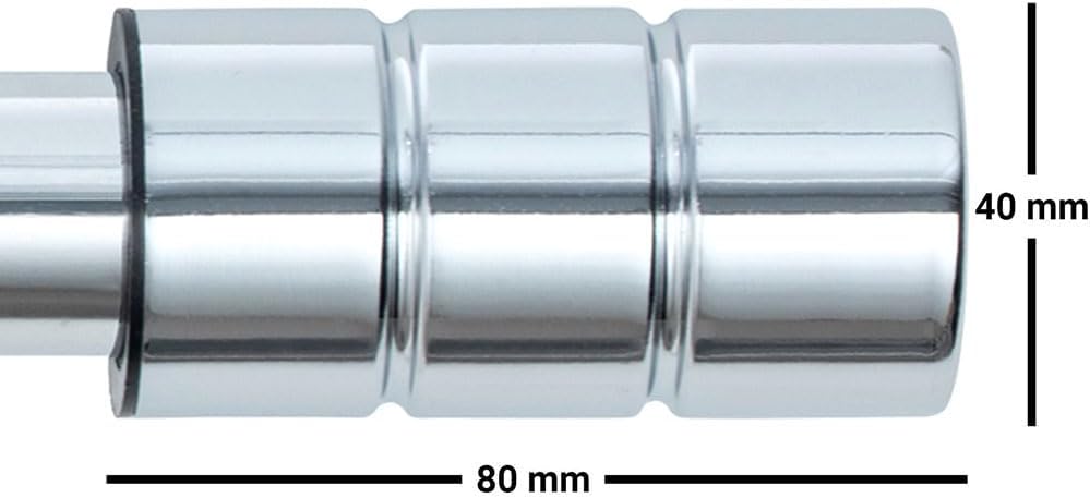 Plain Barrel Metal Extendable Curtain Pole with Rings and Fittings (25/28mm)