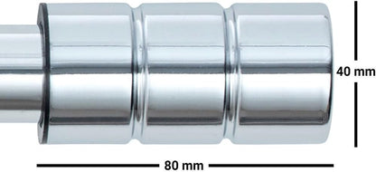 Plain Barrel Metal Extendable Curtain Pole with Rings and Fittings (25/28mm)