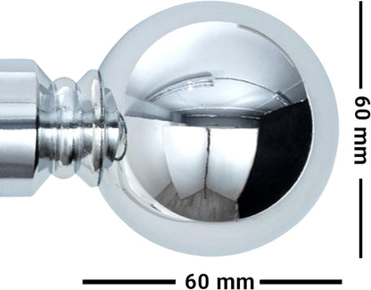 Plain Round Ball Metal Extendable Curtain Pole with Rings and Fittings (25/28mm)