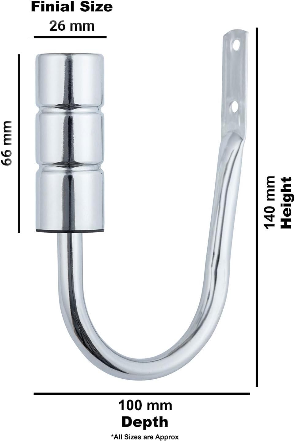 Plain Barrel Metal Extendable Curtain Pole with Rings and Fittings (25/28mm)