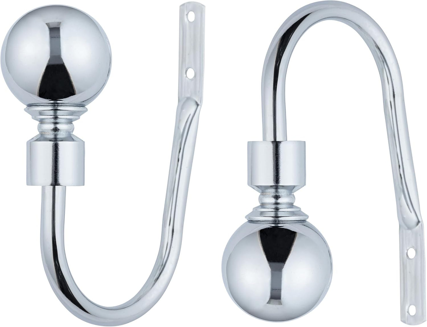 Plain Round Ball Metal Extendable Curtain Pole with Rings and Fittings (25/28mm)