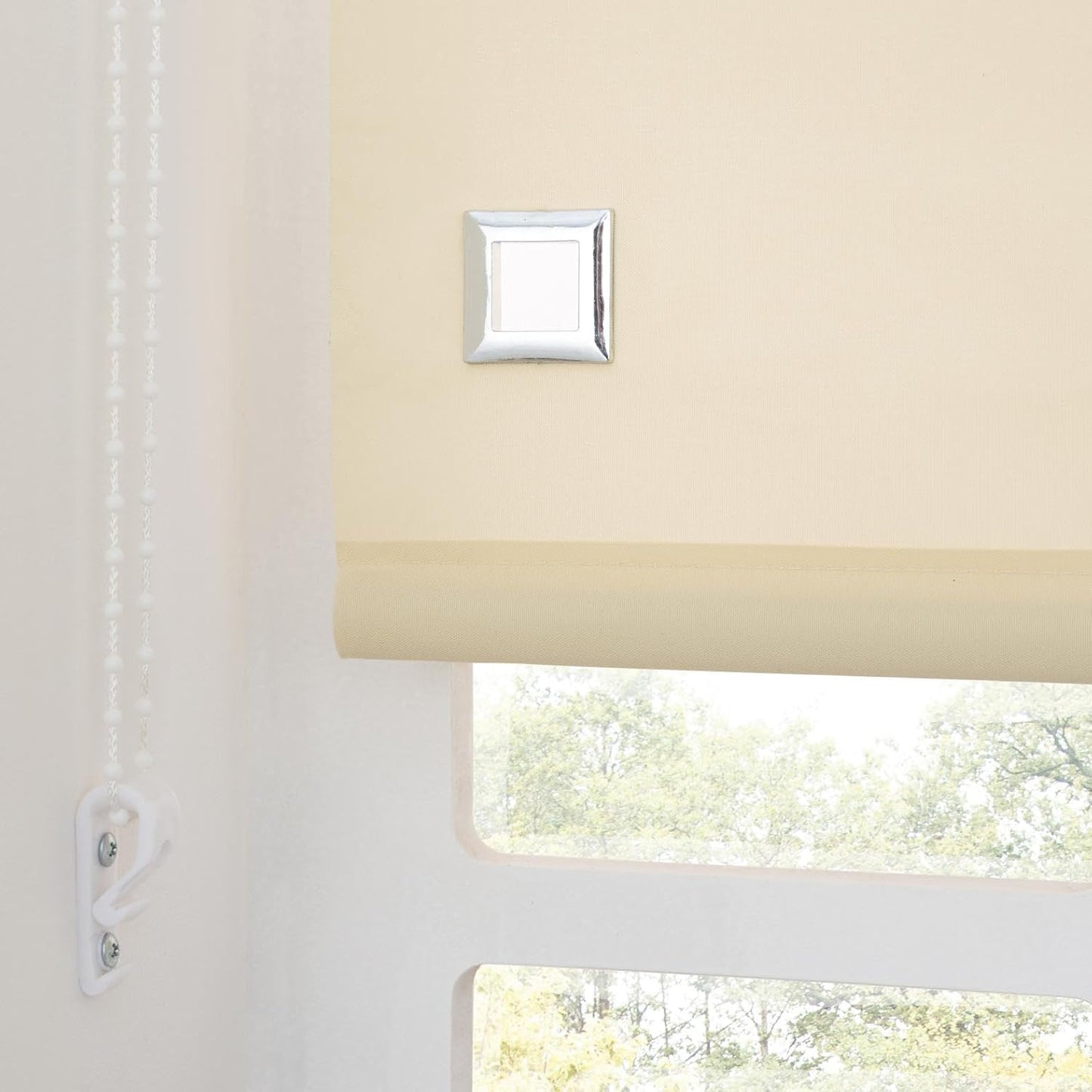 Premium Trimmable Square Eyelet Roller Window Blind – Light Filtering Fabric, Child Safe Chain for Bedroom, Kitchen, Living Room