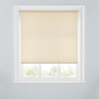 Premium Trimmable Square Eyelet Roller Window Blind – Light Filtering Fabric, Child Safe Chain for Bedroom, Kitchen, Living Room