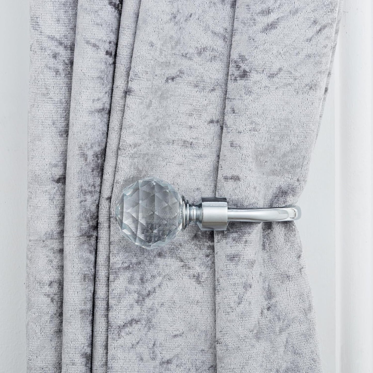 Gem Crystal Ball Metal Extendable Curtain Pole with Rings and Fittings (25/28mm)