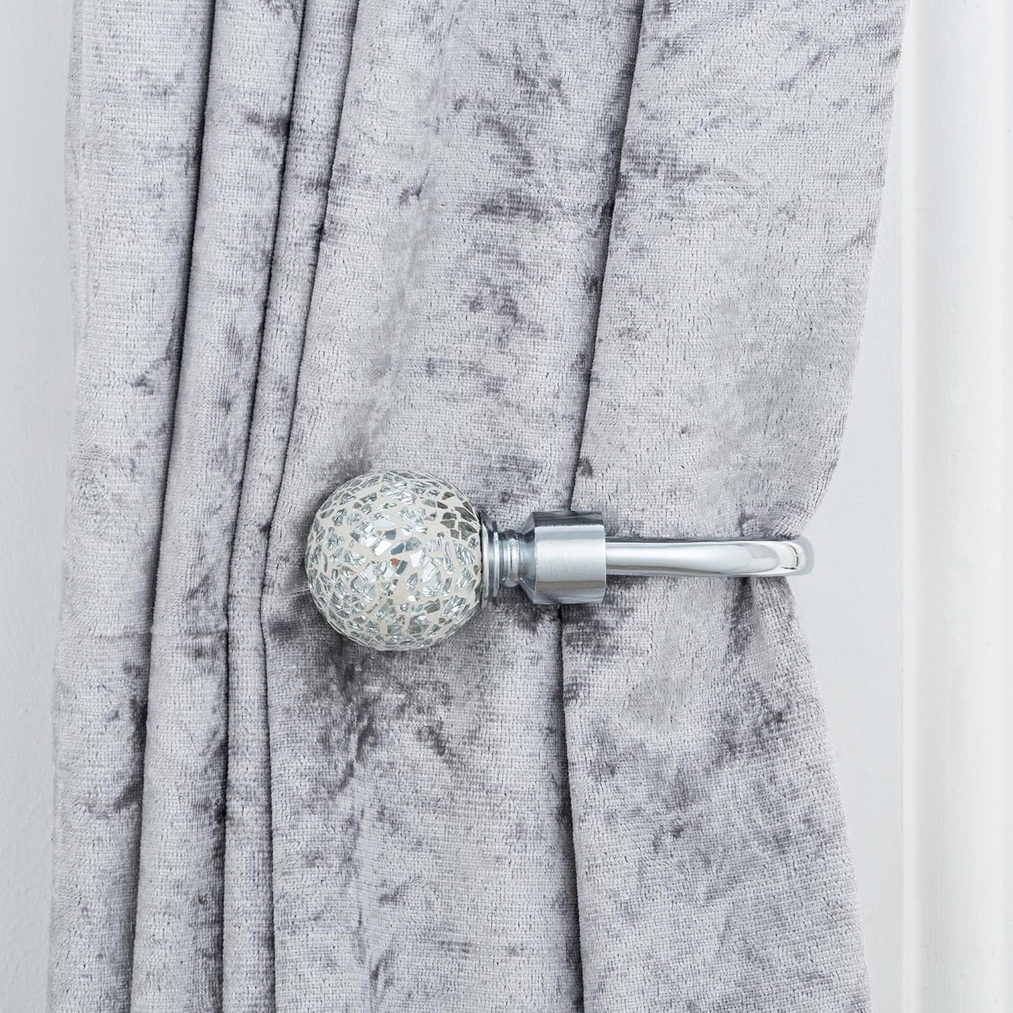 Crackle Ball Metal Extendable Curtain Pole with Rings and Fittings (25/28mm)