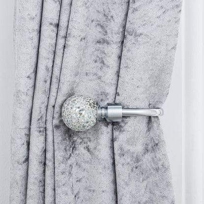 Crackle Ball Metal Extendable Curtain Pole with Rings and Fittings (25/28mm)
