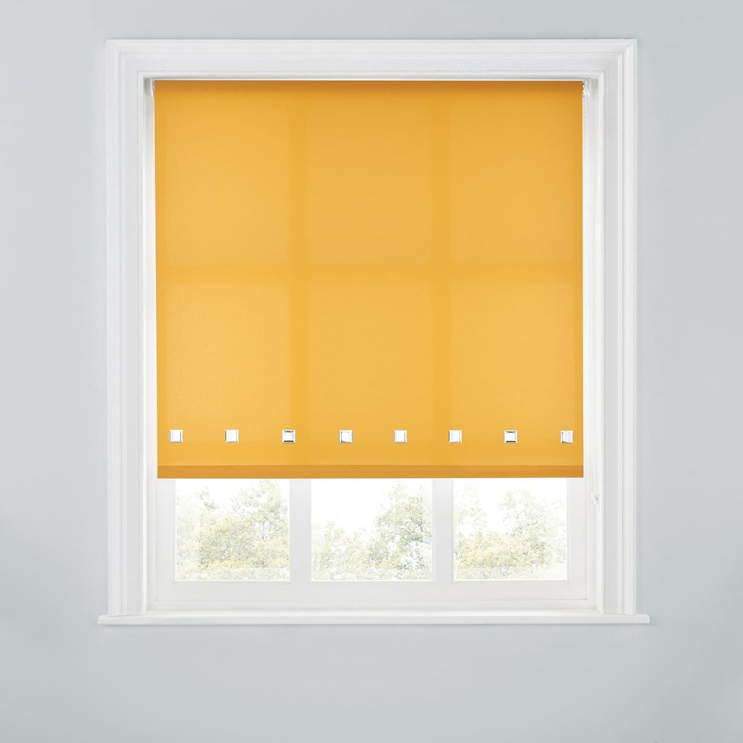 Premium Trimmable Square Eyelet Roller Window Blind – Light Filtering Fabric, Child Safe Chain for Bedroom, Kitchen, Living Room