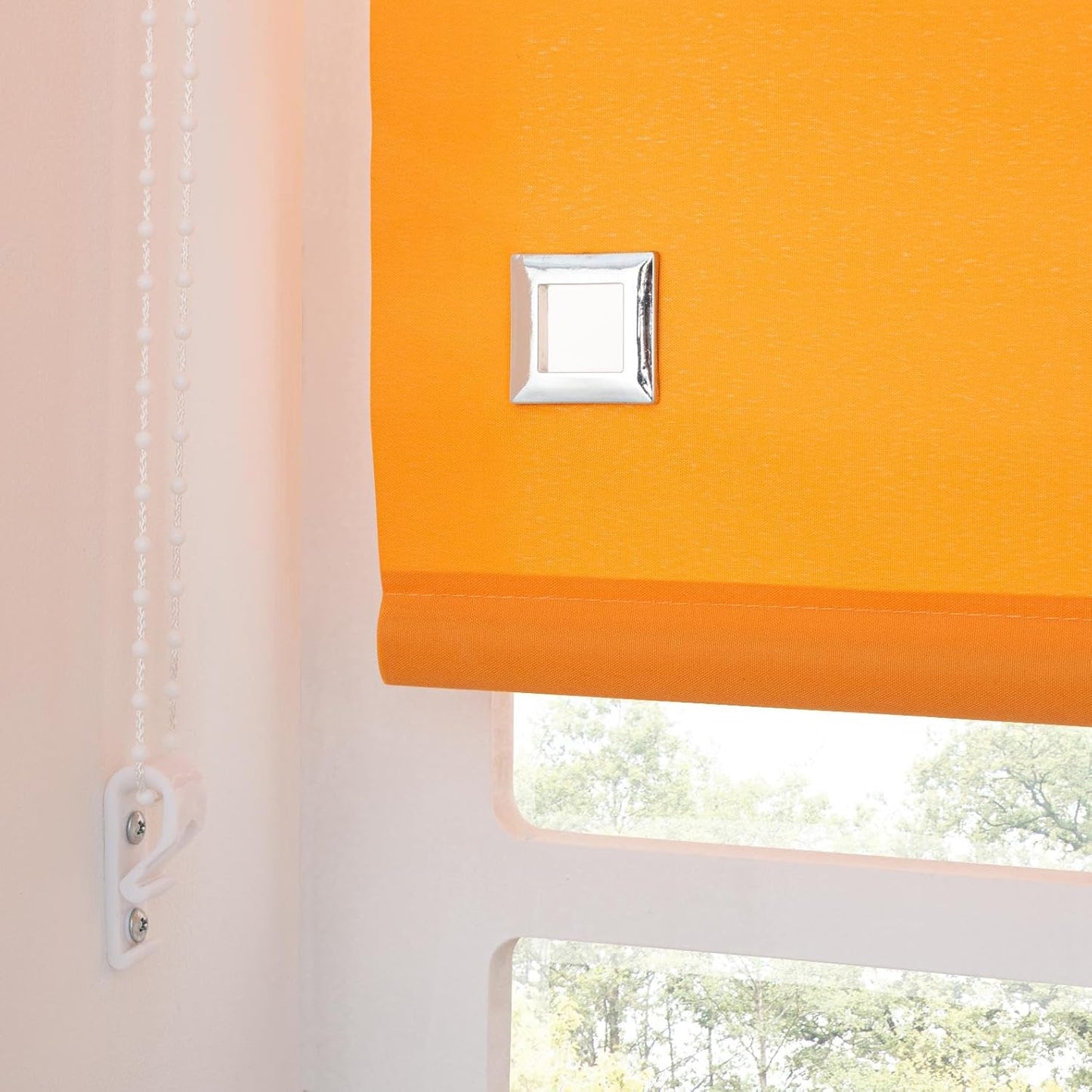 Premium Trimmable Square Eyelet Roller Window Blind – Light Filtering Fabric, Child Safe Chain for Bedroom, Kitchen, Living Room