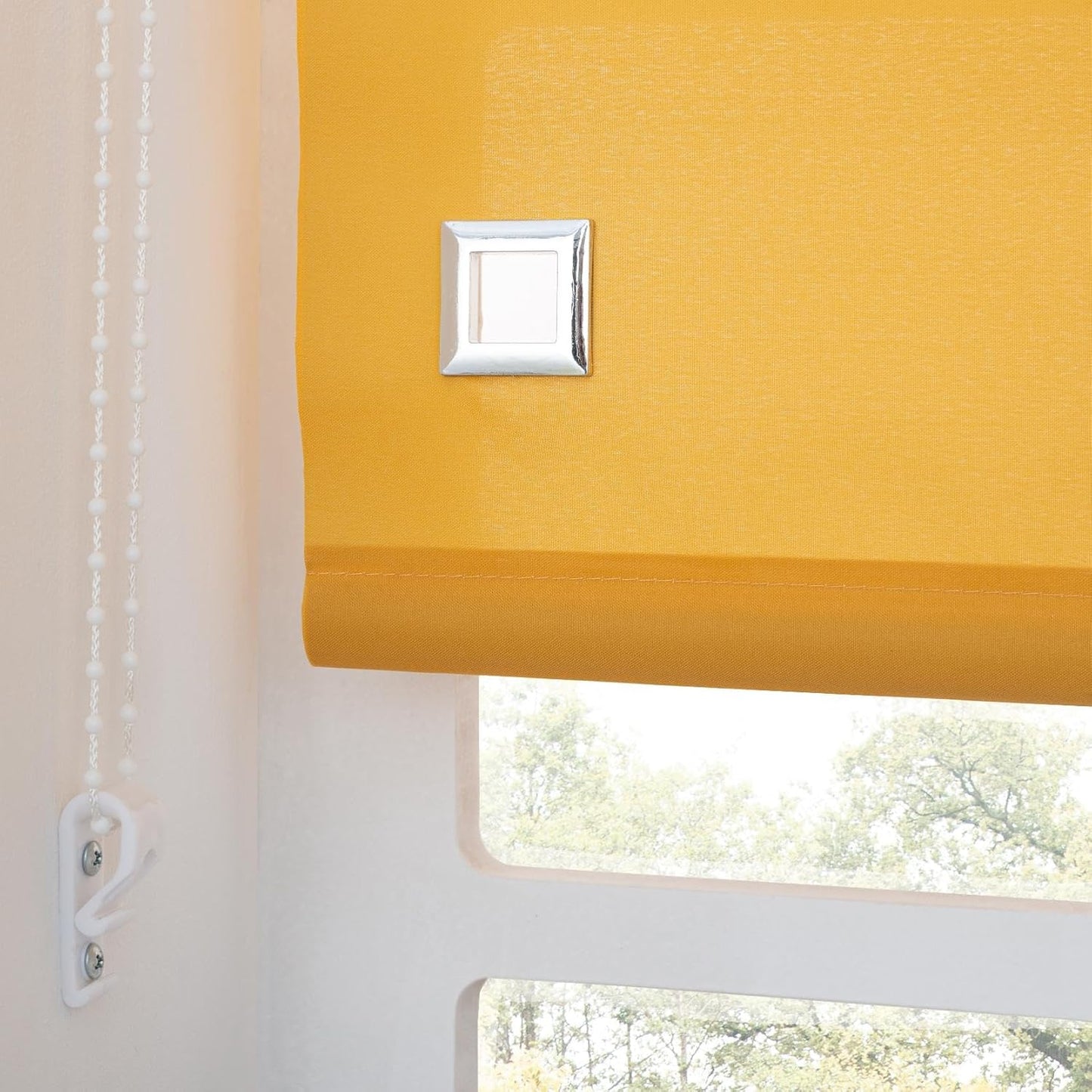 Premium Trimmable Square Eyelet Roller Window Blind – Light Filtering Fabric, Child Safe Chain for Bedroom, Kitchen, Living Room