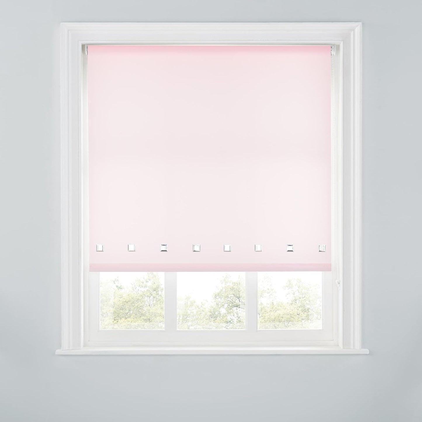 Premium Trimmable Square Eyelet Roller Window Blind – Light Filtering Fabric, Child Safe Chain for Bedroom, Kitchen, Living Room
