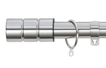 Plain Barrel Metal Extendable Curtain Pole with Rings and Fittings (25/28mm)